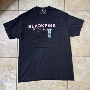 BLACKPINK Deadline World Tour Stops 2-Sided T-Shirt LARGE New